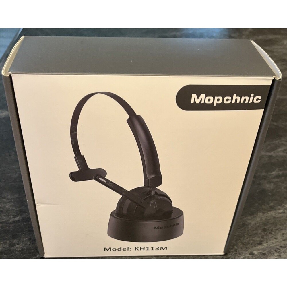 Mopchnic Bluetooth Headset, Wireless W/ USB Dongle Noise Canceling KH113M -NIB